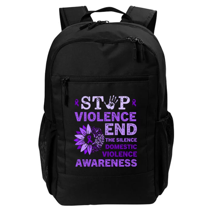 Family Domestic Violence Awareness Purple Ribbon Daily Commute Backpack