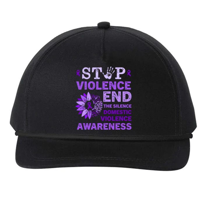 Family Domestic Violence Awareness Purple Ribbon Snapback Five-Panel Rope Hat