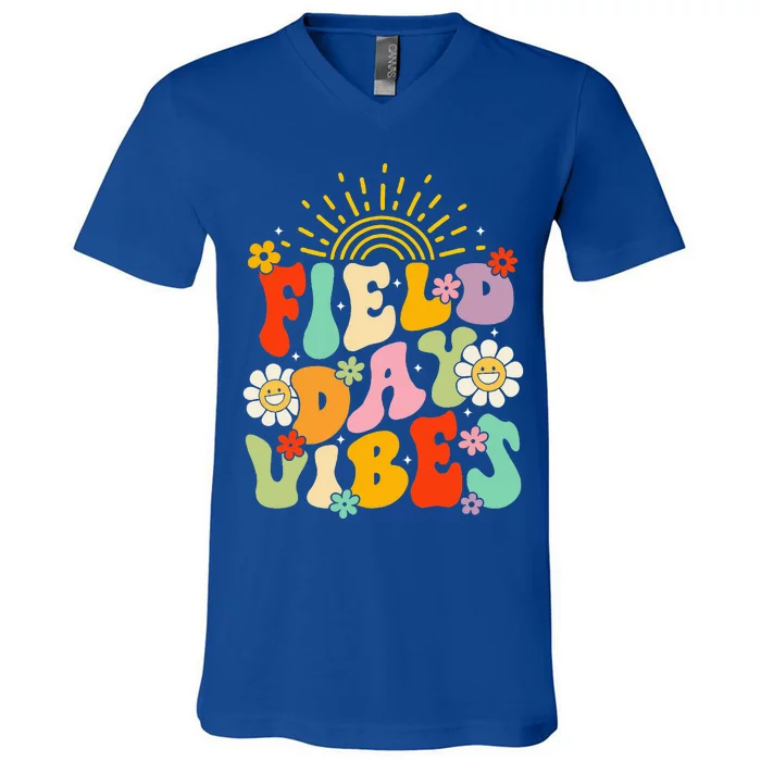 Field Day Vibes Funny For Teacher V-Neck T-Shirt