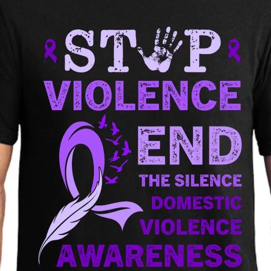 Family Domestic Violence Awareness Purple Ribbon Pajama Set