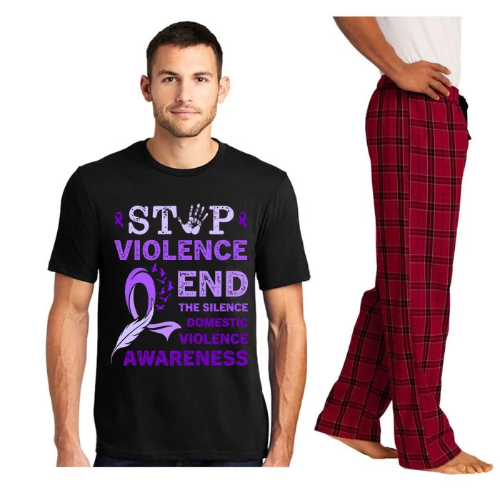 Family Domestic Violence Awareness Purple Ribbon Pajama Set