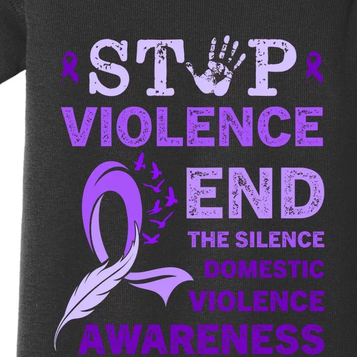 Family Domestic Violence Awareness Purple Ribbon Baby Bodysuit