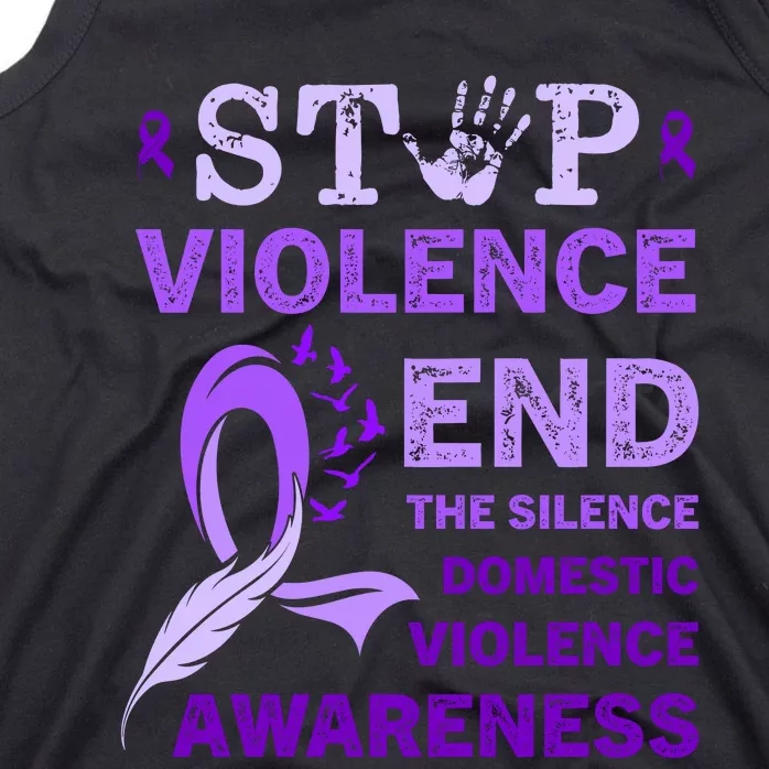 Family Domestic Violence Awareness Purple Ribbon Tank Top