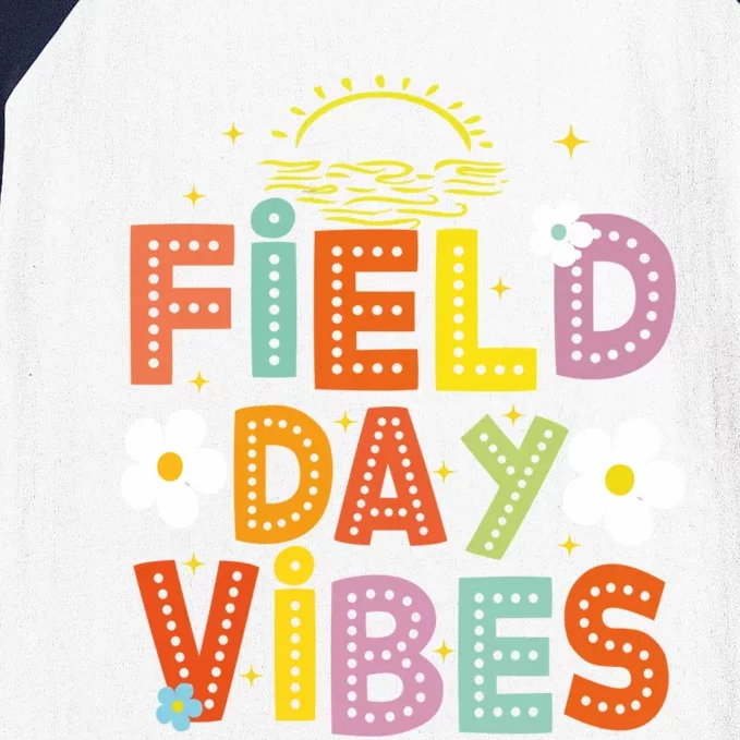 Field Day Vibes Funny For Teacher Happy Field Day 2024 Cute Gift Baseball Sleeve Shirt