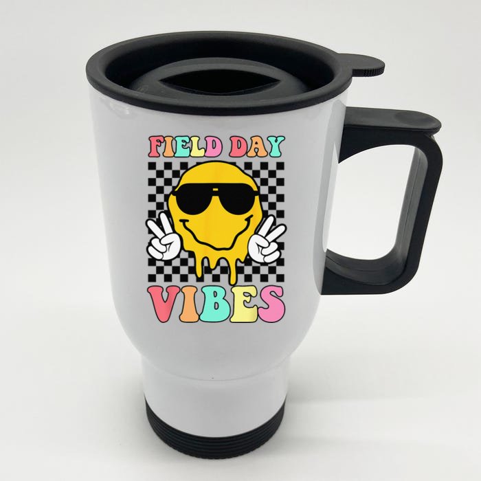 Field Day Vibes Summer Teacher Last Day Of School Front & Back Stainless Steel Travel Mug