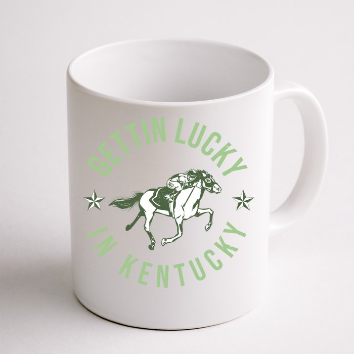 Funny Derby Vintage Getting Lucky In Kentucky Horse Racing Gift Front & Back Coffee Mug