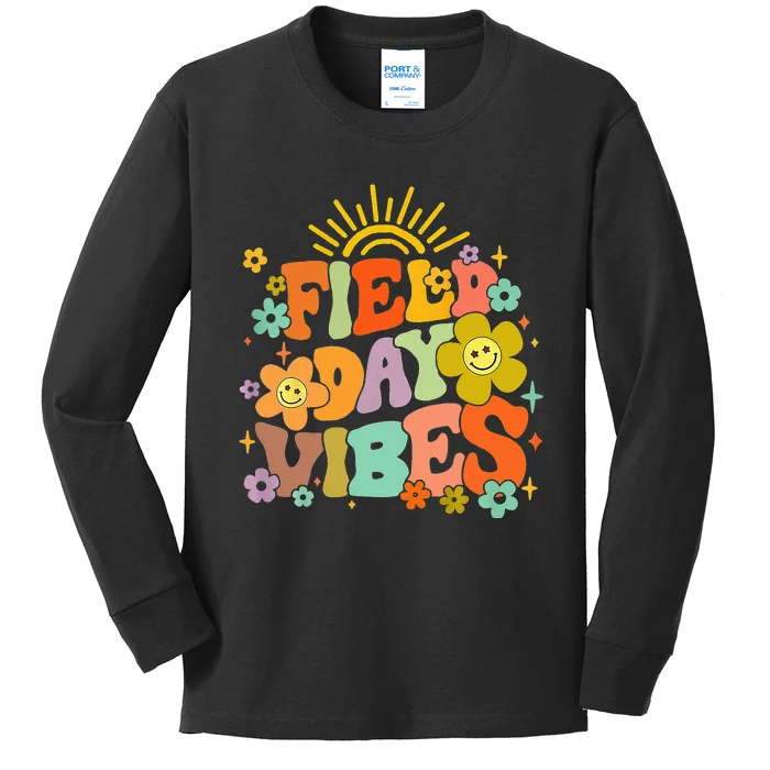 Field Day Vibes Summer Teacher Last Day Of School Kids Long Sleeve Shirt