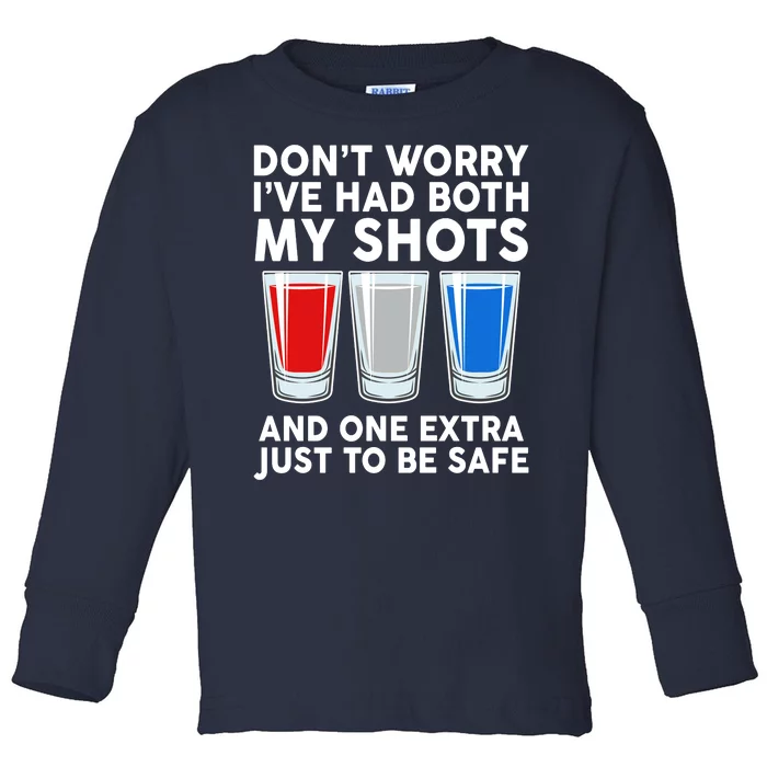 Funny Don't Worry I've Had Both My Shots Toddler Long Sleeve Shirt