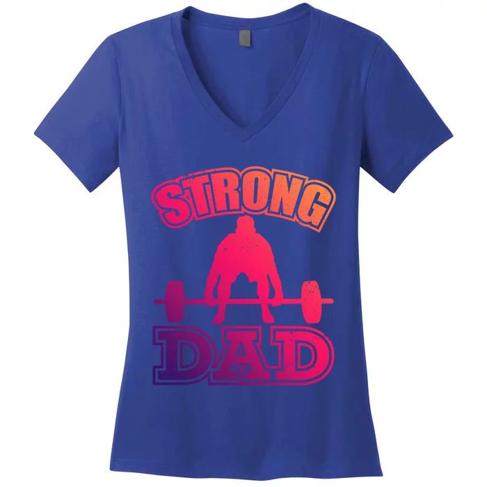 Fathers Day Worlds Best Father Cool Gift Women's V-Neck T-Shirt