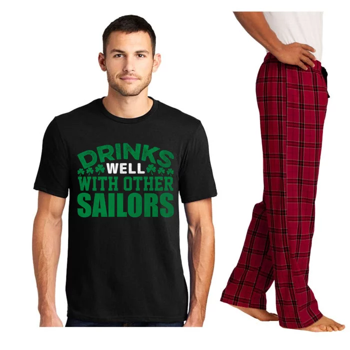 Funny Drinks Well With Other Sailors Shamrock Patricks Day Pajama Set