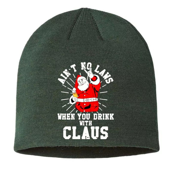 Funny Drinking With Santa Claus 8 1/2in Sustainable Knit Beanie