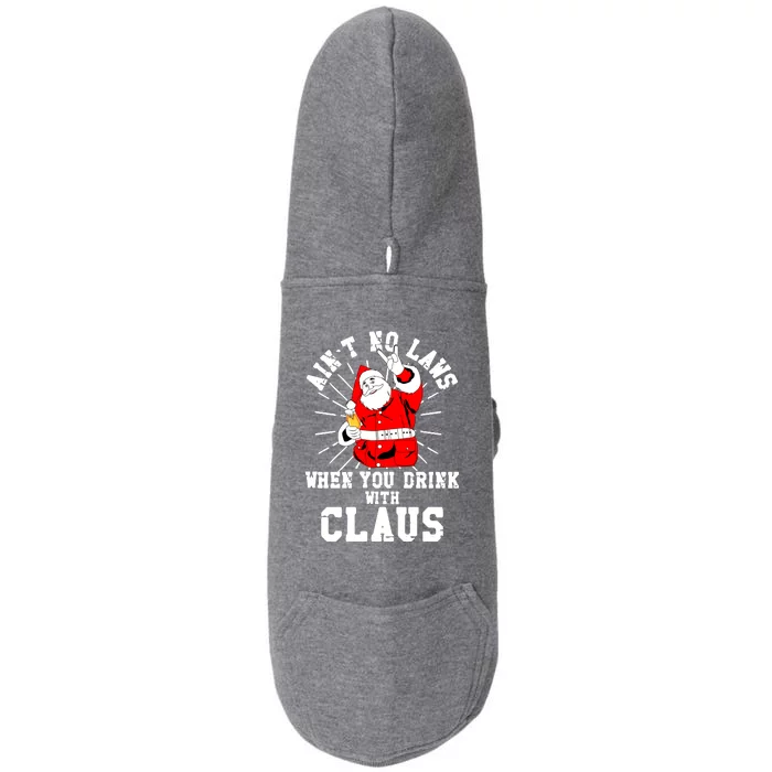 Funny Drinking With Santa Claus Doggie 3-End Fleece Hoodie