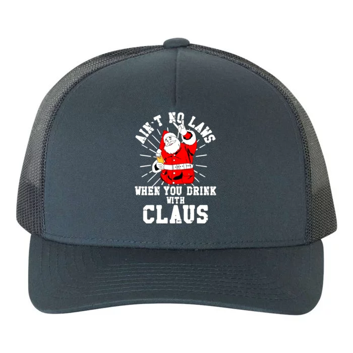 Funny Drinking With Santa Claus Yupoong Adult 5-Panel Trucker Hat