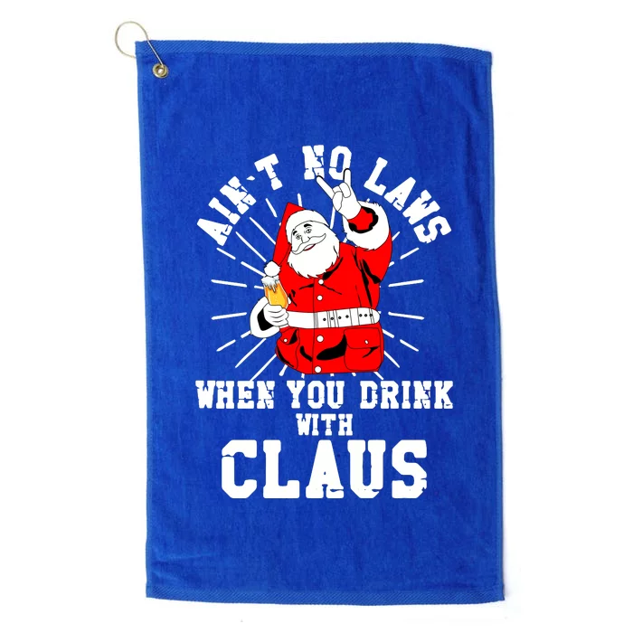 Funny Drinking With Santa Claus Platinum Collection Golf Towel