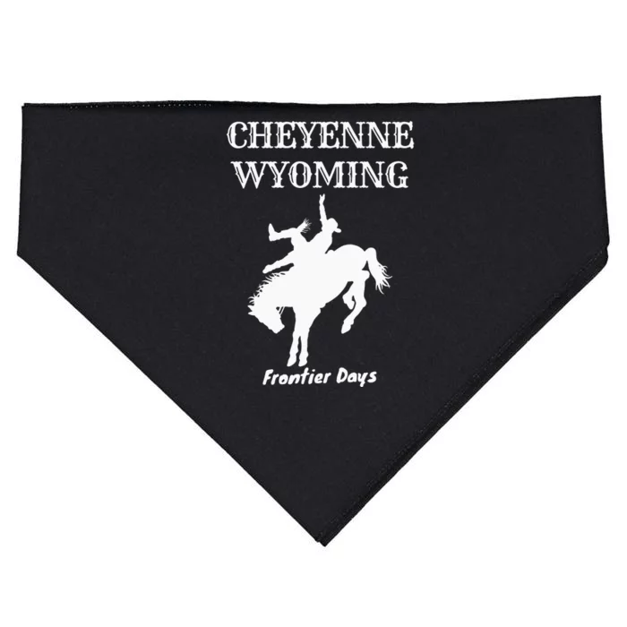 Frontier Days Western Rodeo Cheyenne Wyoming Bronc USA-Made Doggie Bandana