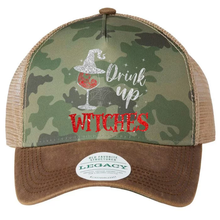 Funny Drinking Wine Halloween Glass Of Wine Drink Up Witches Gift Legacy Tie Dye Trucker Hat