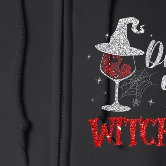 Funny Drinking Wine Halloween Glass Of Wine Drink Up Witches Gift Full Zip Hoodie