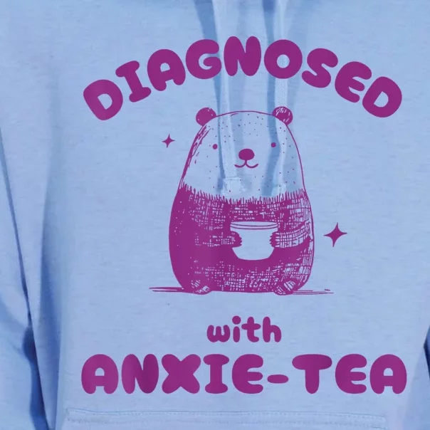 Funny Diagnosed With Anxiety Tea Unisex Surf Hoodie