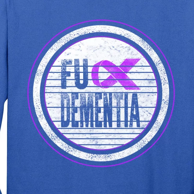 Fuck Detia Warrior Support Alzheimer's Awareness Ribbon Gift Tall Long Sleeve T-Shirt