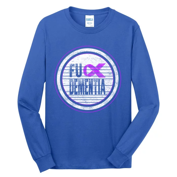 Fuck Detia Warrior Support Alzheimer's Awareness Ribbon Gift Tall Long Sleeve T-Shirt