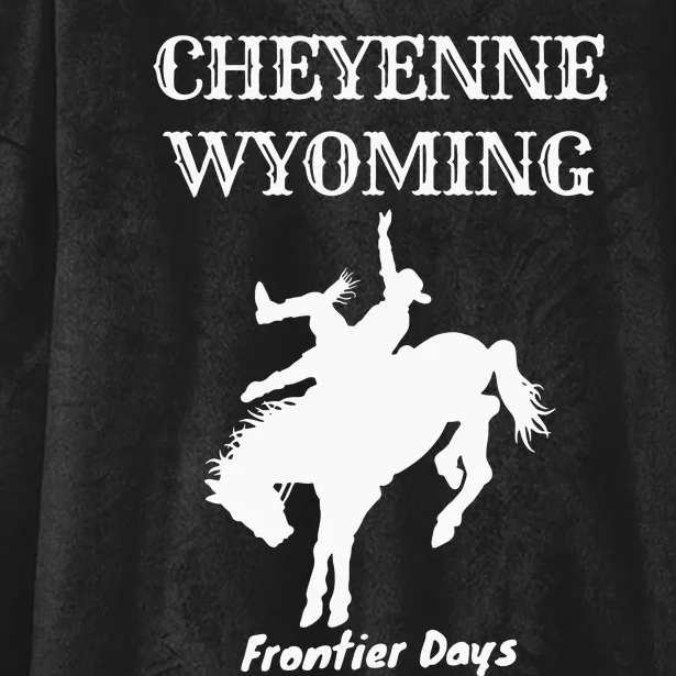 Frontier Days Western Rodeo Cheyenne Wyoming Bronc Hooded Wearable Blanket