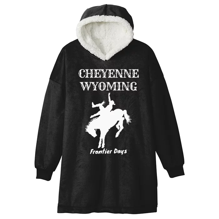 Frontier Days Western Rodeo Cheyenne Wyoming Bronc Hooded Wearable Blanket