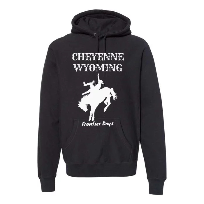 Frontier Days Western Rodeo Cheyenne Wyoming Bronc Premium Hoodie