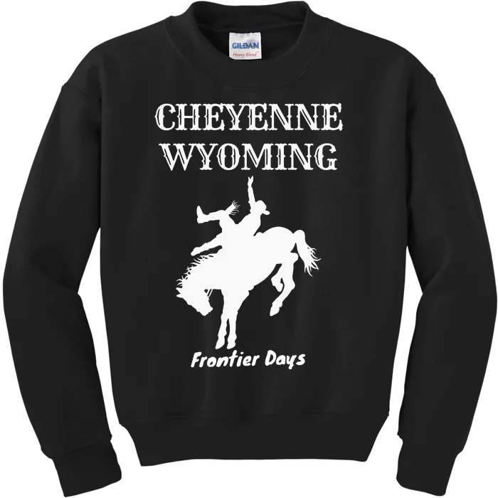 Frontier Days Western Rodeo Cheyenne Wyoming Bronc Kids Sweatshirt