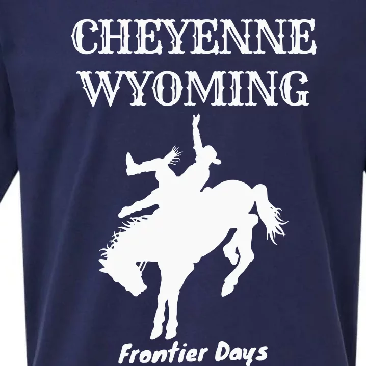 Frontier Days Western Rodeo Cheyenne Wyoming Bronc Sueded Cloud Jersey T-Shirt