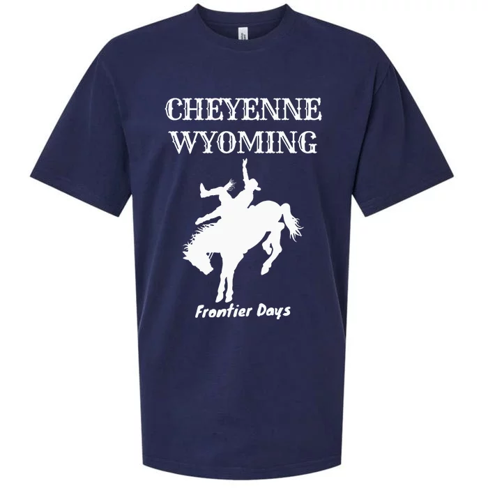 Frontier Days Western Rodeo Cheyenne Wyoming Bronc Sueded Cloud Jersey T-Shirt