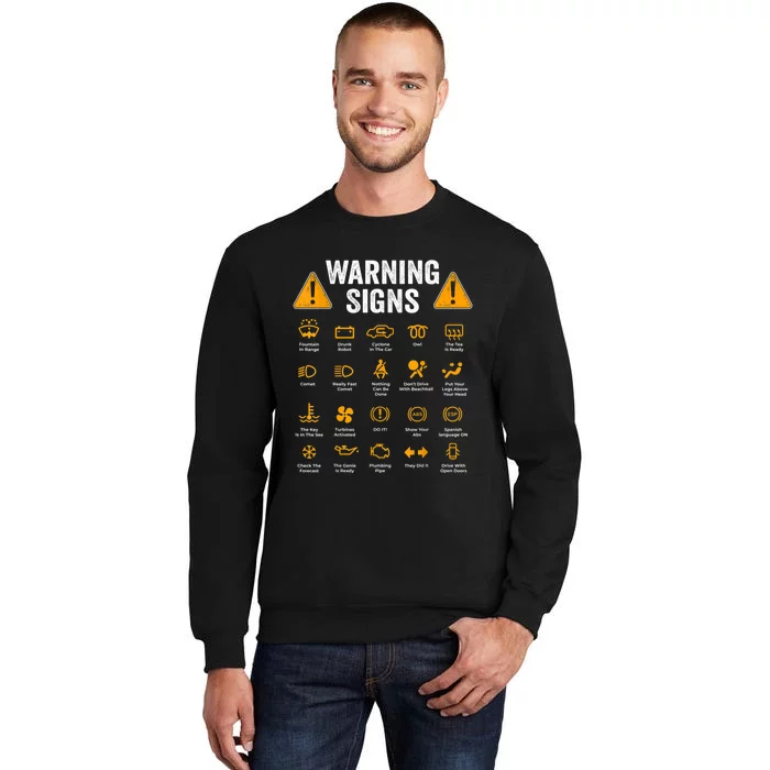 Funny Driving Warning Signs 101 Auto Mechanic Gift Driver Tall Sweatshirt