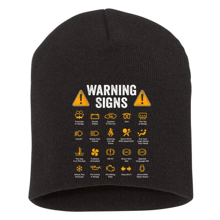 Funny Driving Warning Signs 101 Auto Mechanic Gift Driver Short Acrylic Beanie