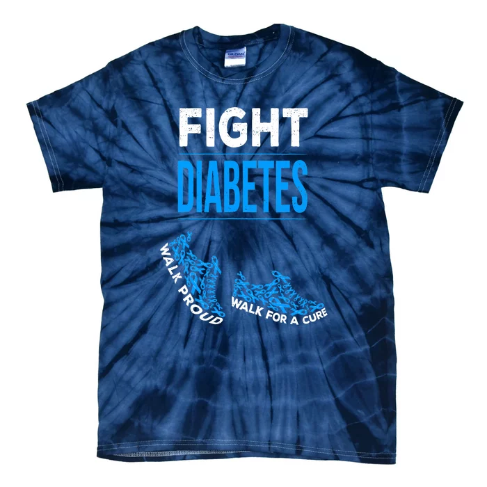 Fight Diabetes Walk For A Cure Awareness Ribbon T1D Type Tie-Dye T-Shirt