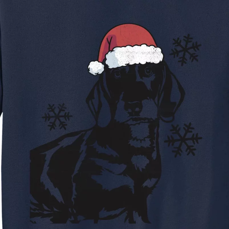 Funny Dachshund Weenie Christmas Santa Hat Xmas Mom Dad Great Gift Tall Sweatshirt