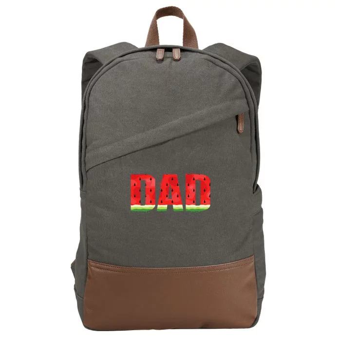 Funny Dad Watermelon Summer Fruit Family Matching Birthday Cotton Canvas Backpack