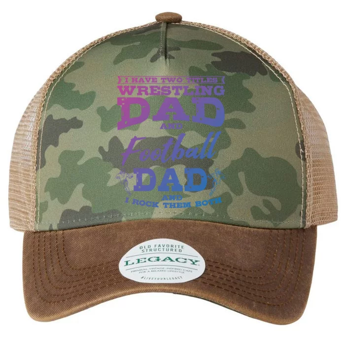 Football Dad Wrestling Sport Wrestler Player FatherS Day Gift Legacy Tie Dye Trucker Hat