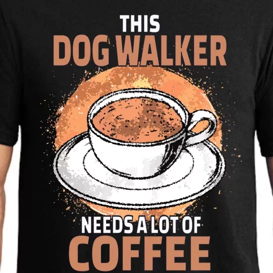 Funny Dog Walker Coffee Cool Gift Pajama Set