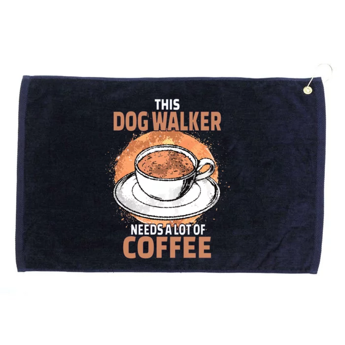 Funny Dog Walker Coffee Cool Gift Grommeted Golf Towel