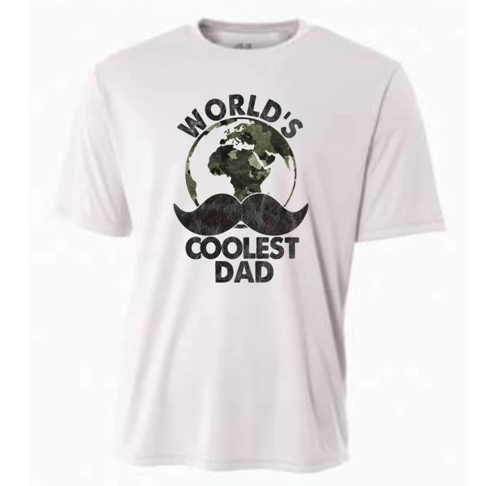 Father's Day World's Coolest Dad Funny Beard Cooling Performance Crew T-Shirt