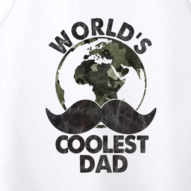 Father's Day World's Coolest Dad Funny Beard Performance Tank