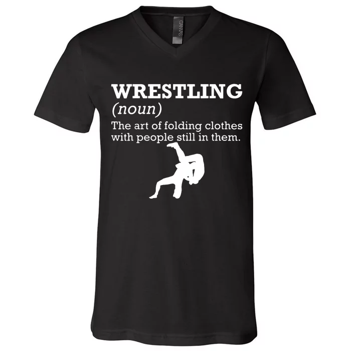 Funny Definition Wrestling Wrestler V-Neck T-Shirt