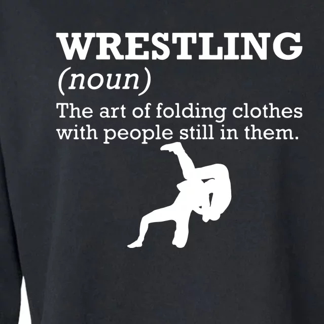 Funny Definition Wrestling Wrestler Cropped Pullover Crew