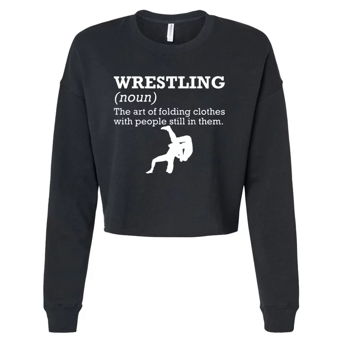 Funny Definition Wrestling Wrestler Cropped Pullover Crew