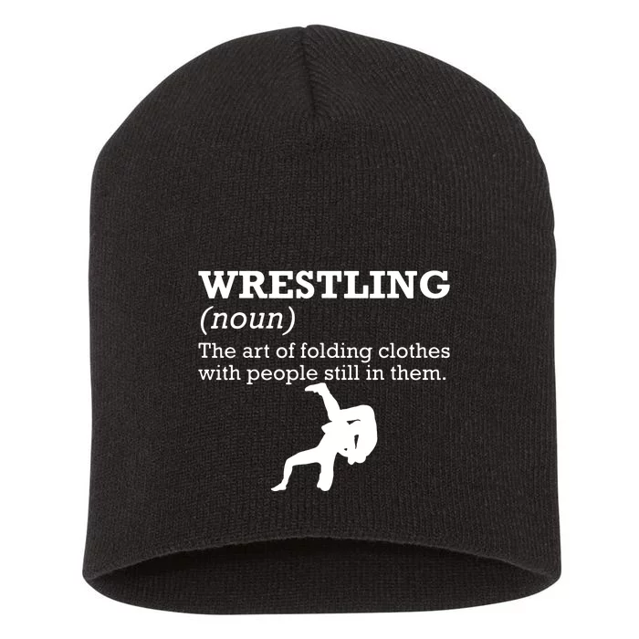 Funny Definition Wrestling Wrestler Short Acrylic Beanie