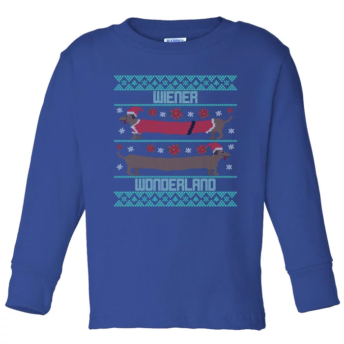 Funny Dachshund Wiener Weenie Dog Ugly Christmas Xmas Gift Funny Gift Toddler Long Sleeve Shirt