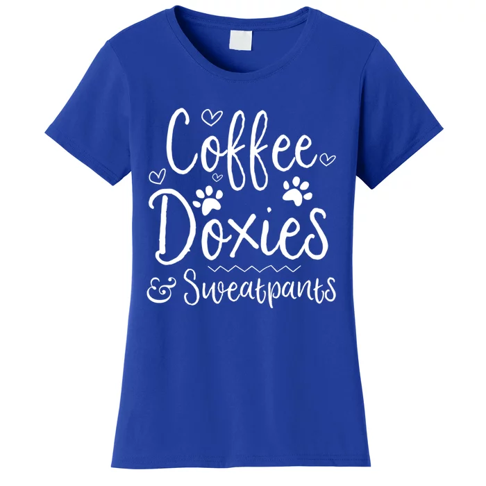 Fun Dachshund Wiener Dog Doxie Coffee Sweatpants Lover Gift Women's T-Shirt