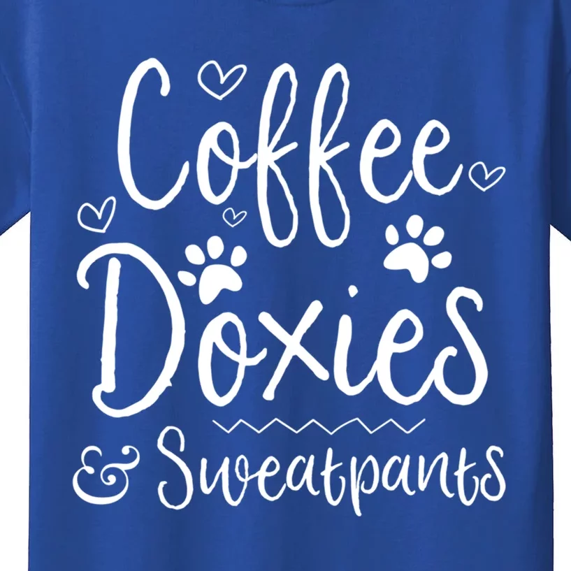 Fun Dachshund Wiener Dog Doxie Coffee Sweatpants Lover Gift Kids T-Shirt