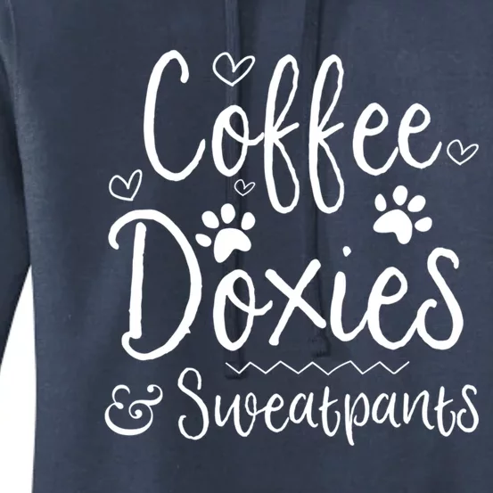 Fun Dachshund Wiener Dog Doxie Coffee Sweatpants Lover Gift Women's Pullover Hoodie