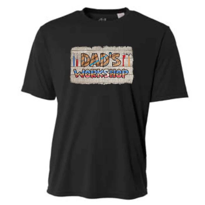 Funny Dad's Workshop Dad Tools Father's Day Cooling Performance Crew T-Shirt