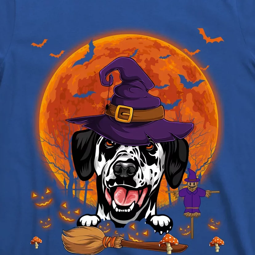 Funny Dalmatian With Halloween Pumpkin Scary Costume Gift T-Shirt